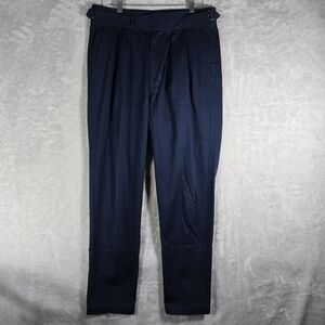 Todd Snyder Gurkha Pants Mens Size 31 Pleated Navy Blue Cotton Belted Military
